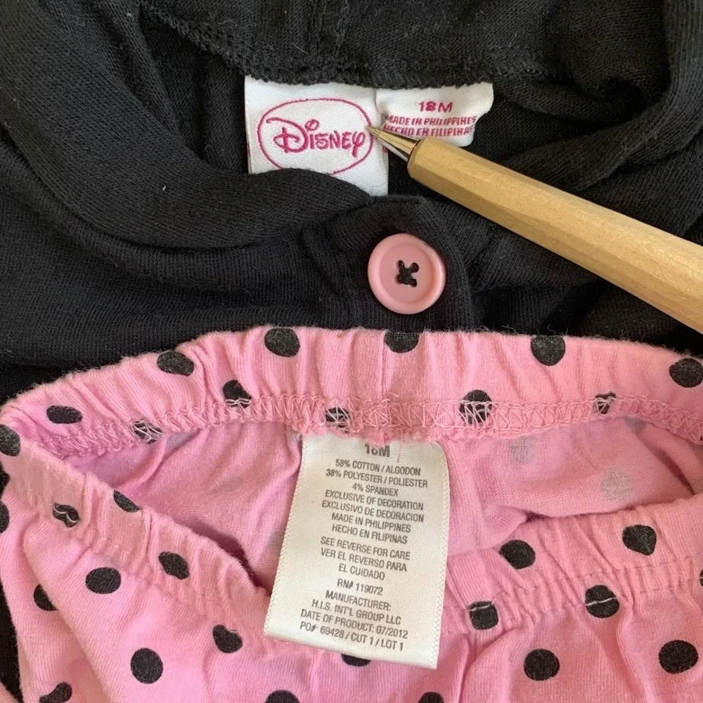 Disney The Aristocats Marie Pink/Black Outfit Set Baby‎ Girl 18 Months